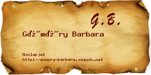 Gömöry Barbara névjegykártya